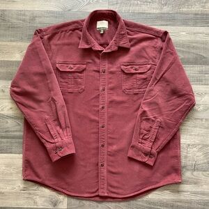 Cabela’s Heavyweight Chamois Shirt Men's 2XL TALL Maroon 100% Cotton